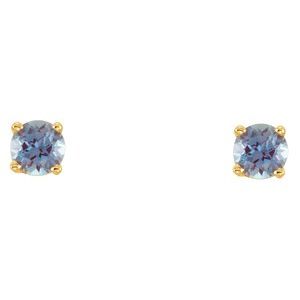 Round 4-Prong Youth Birthstone Stud Earrings