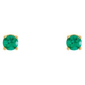 Round 4-Prong Youth Birthstone Stud Earrings