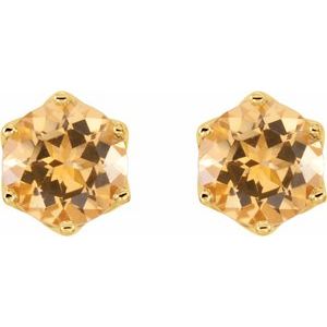 Round 6-Prong Crown Stud Earrings