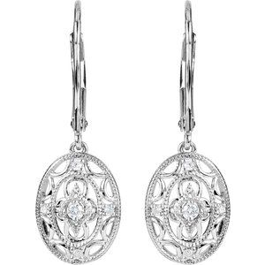 Granulated Filigree Lever Back Earrings