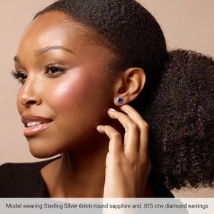 Round 4-Prong Halo-Style Birthstone Stud Earrings