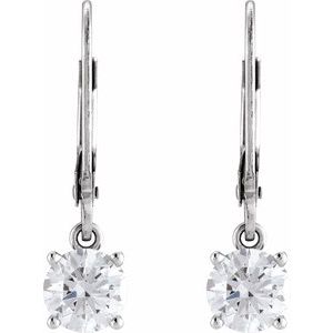 Round 4-Prong Dangle Earrings