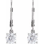 Round 4-Prong Dangle Earrings