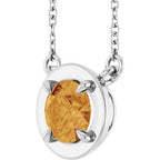 Claw-Prong Solitaire Bezel-Style Necklace or Center