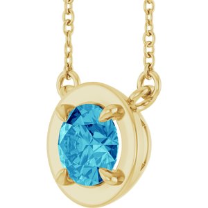Claw-Prong Solitaire Bezel-Style Necklace or Center