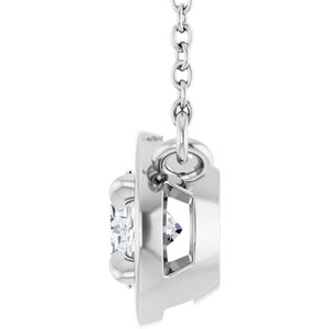 Claw-Prong Solitaire Bezel-Style Necklace or Center