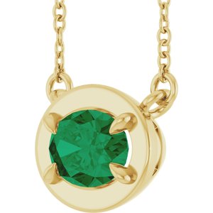 Claw-Prong Solitaire Bezel-Style Necklace or Center