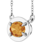 Claw-Prong Solitaire Bezel-Style Necklace or Center