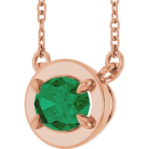 Claw-Prong Solitaire Bezel-Style Necklace or Center