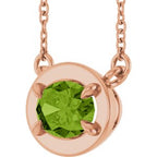 Claw-Prong Solitaire Bezel-Style Necklace or Center
