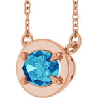 Claw-Prong Solitaire Bezel-Style Necklace or Center