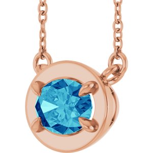 Claw-Prong Solitaire Bezel-Style Necklace or Center