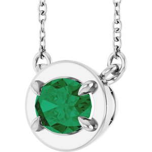 Claw-Prong Solitaire Bezel-Style Necklace or Center