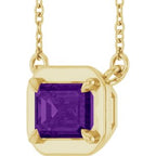 Claw-Prong Solitaire Bezel-Style Necklace or Center
