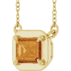 Claw-Prong Solitaire Bezel-Style Necklace or Center