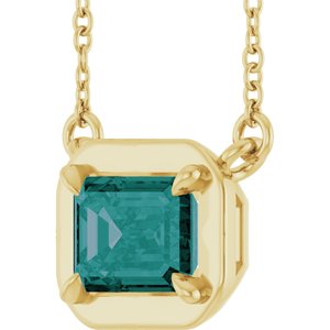 Claw-Prong Solitaire Bezel-Style Necklace or Center
