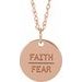 Faith Over Fear Disc Necklace or Pendant