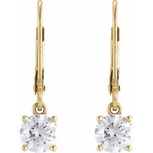 Round 4-Prong Dangle Earrings