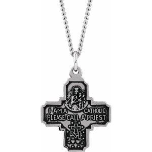 Four-Way Cross Medal Necklace or Pendant