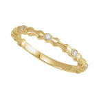 Bezel-Set Sculptural Anniversary Band with Bead Blast/Matte Finish