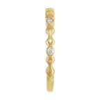 Bezel-Set Sculptural Anniversary Band with Bead Blast/Matte Finish