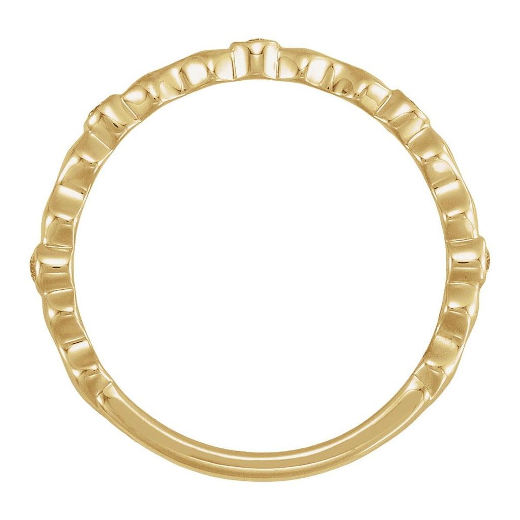Bezel-Set Sculptural Anniversary Band with Bead Blast/Matte Finish