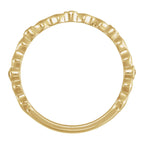 Bezel-Set Sculptural Anniversary Band with Bead Blast/Matte Finish
