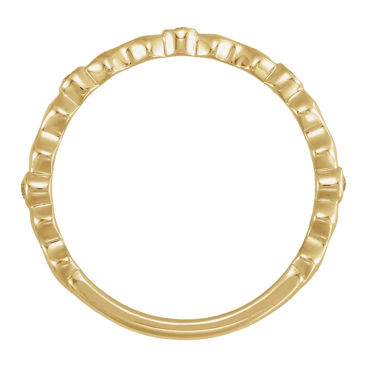 Bezel-Set Sculptural Anniversary Band with Bead Blast/Matte Finish