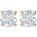 Round 4-Prong Lightweight Stud Earrings