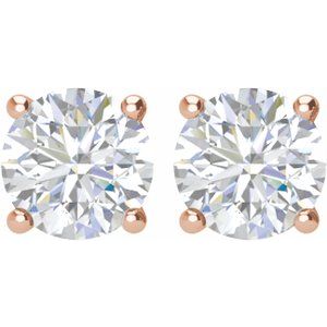 Round 4-Prong Lightweight Stud Earrings
