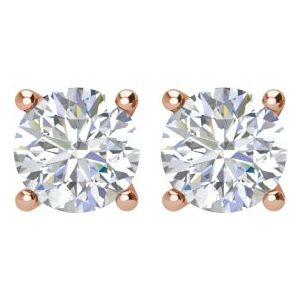 Round 4-Prong Lightweight Stud Earrings