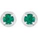 Round 4-Prong Claw Bezel-Style Stud Earrings