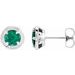 Round 4-Prong Claw Bezel-Style Stud Earrings