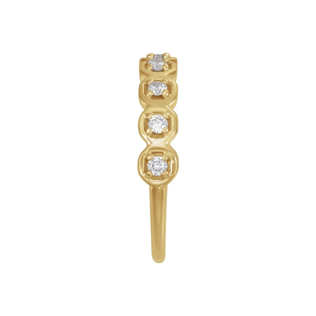Geometric Anniversary Band with Bead Blast/Matte Finish