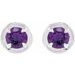 Round 4-Prong Claw Bezel-Style Stud Earrings