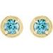 Round 4-Prong Claw Bezel-Style Stud Earrings