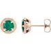 Round 4-Prong Claw Bezel-Style Stud Earrings
