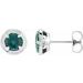 Round 4-Prong Claw Bezel-Style Stud Earrings