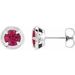 Round 4-Prong Claw Bezel-Style Stud Earrings