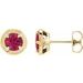 Round 4-Prong Claw Bezel-Style Stud Earrings