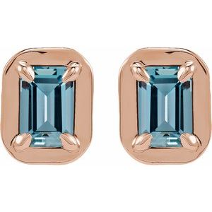 Round 4-Prong Claw Bezel-Style Stud Earrings