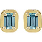 Round 4-Prong Claw Bezel-Style Stud Earrings