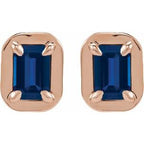Round 4-Prong Claw Bezel-Style Stud Earrings