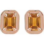 Round 4-Prong Claw Bezel-Style Stud Earrings