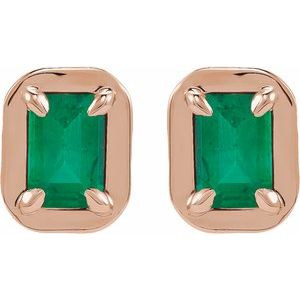Round 4-Prong Claw Bezel-Style Stud Earrings