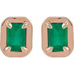 Round 4-Prong Claw Bezel-Style Stud Earrings