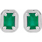 Round 4-Prong Claw Bezel-Style Stud Earrings