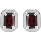 Round 4-Prong Claw Bezel-Style Stud Earrings