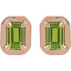 Round 4-Prong Claw Bezel-Style Stud Earrings