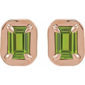 Round 4-Prong Claw Bezel-Style Stud Earrings